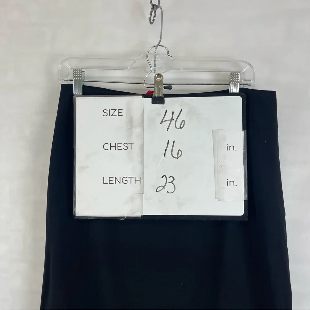 Chanel Boutique Black Wool Pencil Skirt‎ 98A P11485V02954 Size 46 Made in France